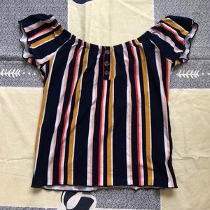 Striped Off the Shoulder Top